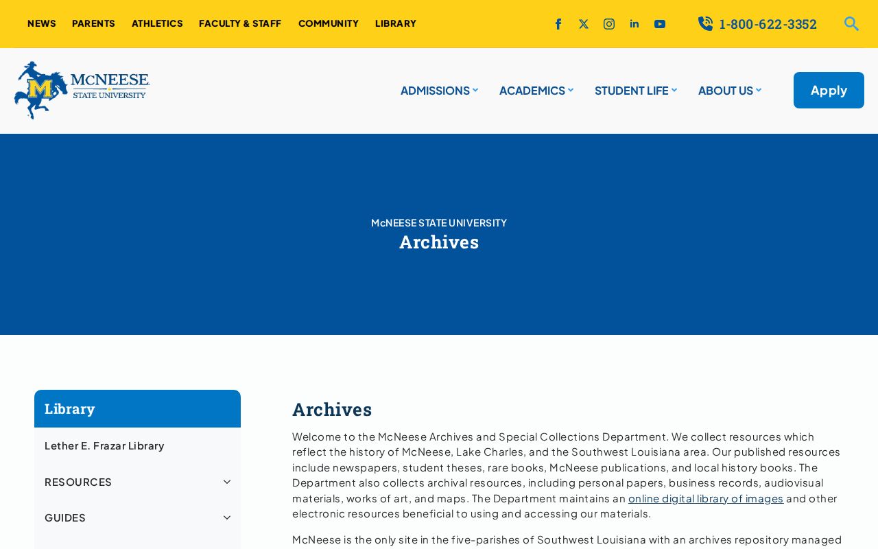 McNeese University archives page for Lake Charles and Southwest Louisiana collections