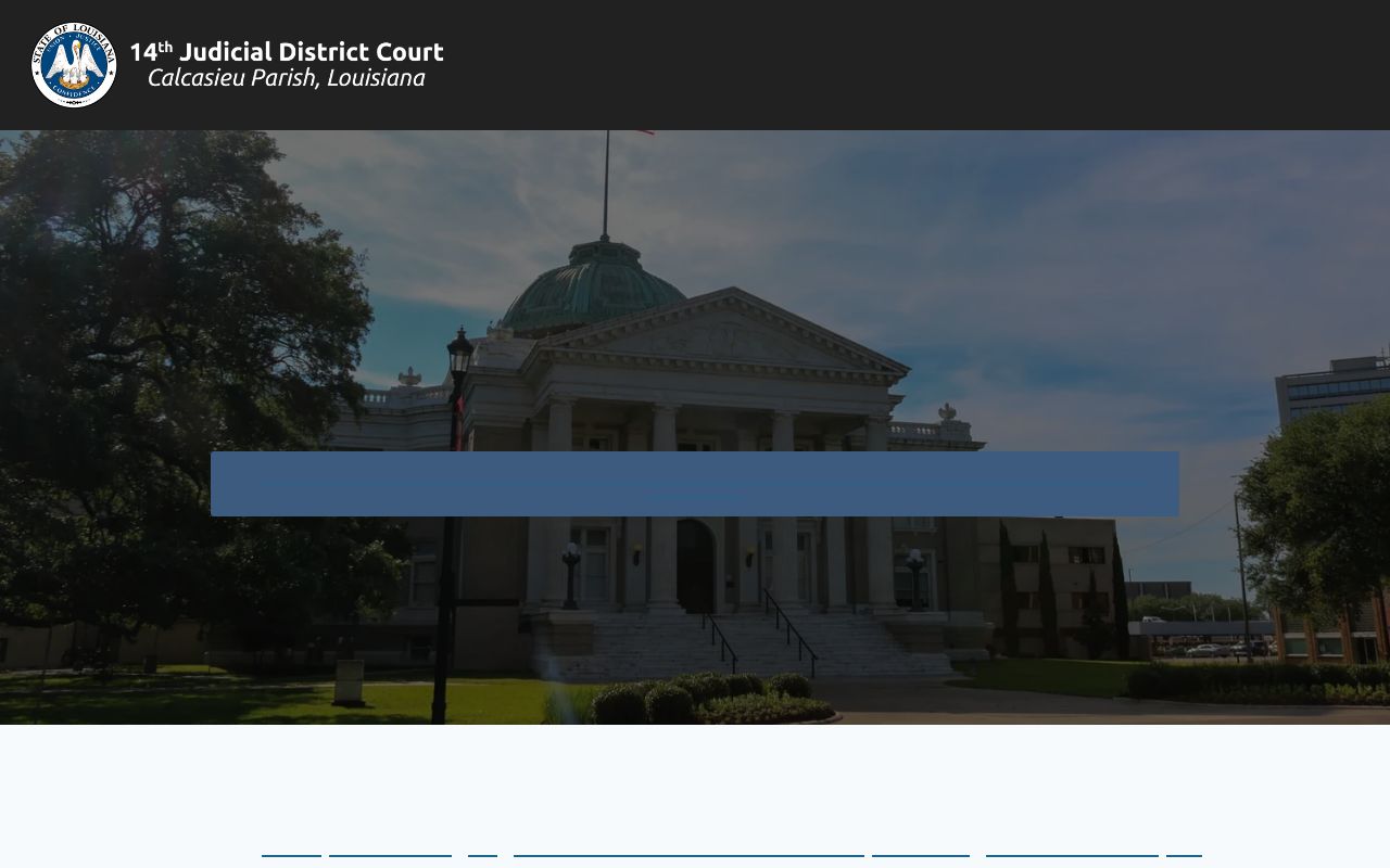 Fourteenth Judicial District Court official site for Calcasieu Parish records
