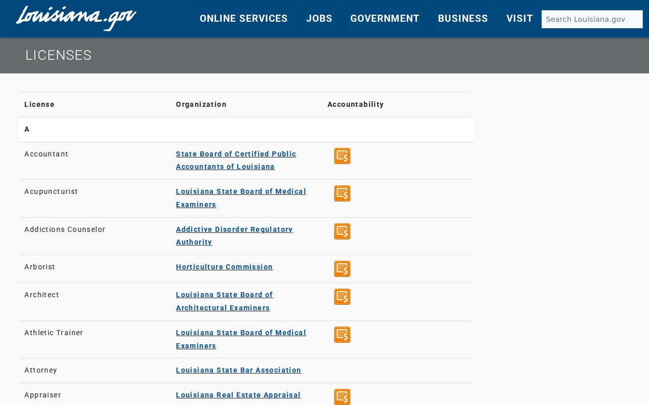 Lake Charles resident lookup Louisiana license directory