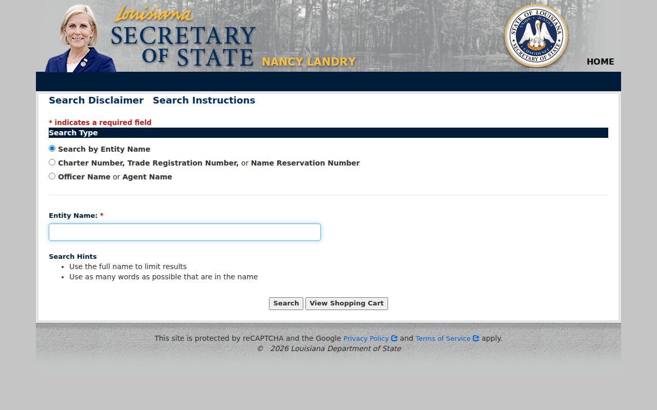 Lake Charles resident lookup business officer search